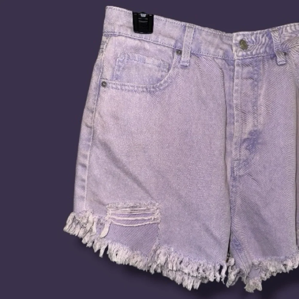 Wild Fable (Target) Shorts Lilac Highest Rise Distressed Frayed Denim Size 10 - Picture 12 of 16